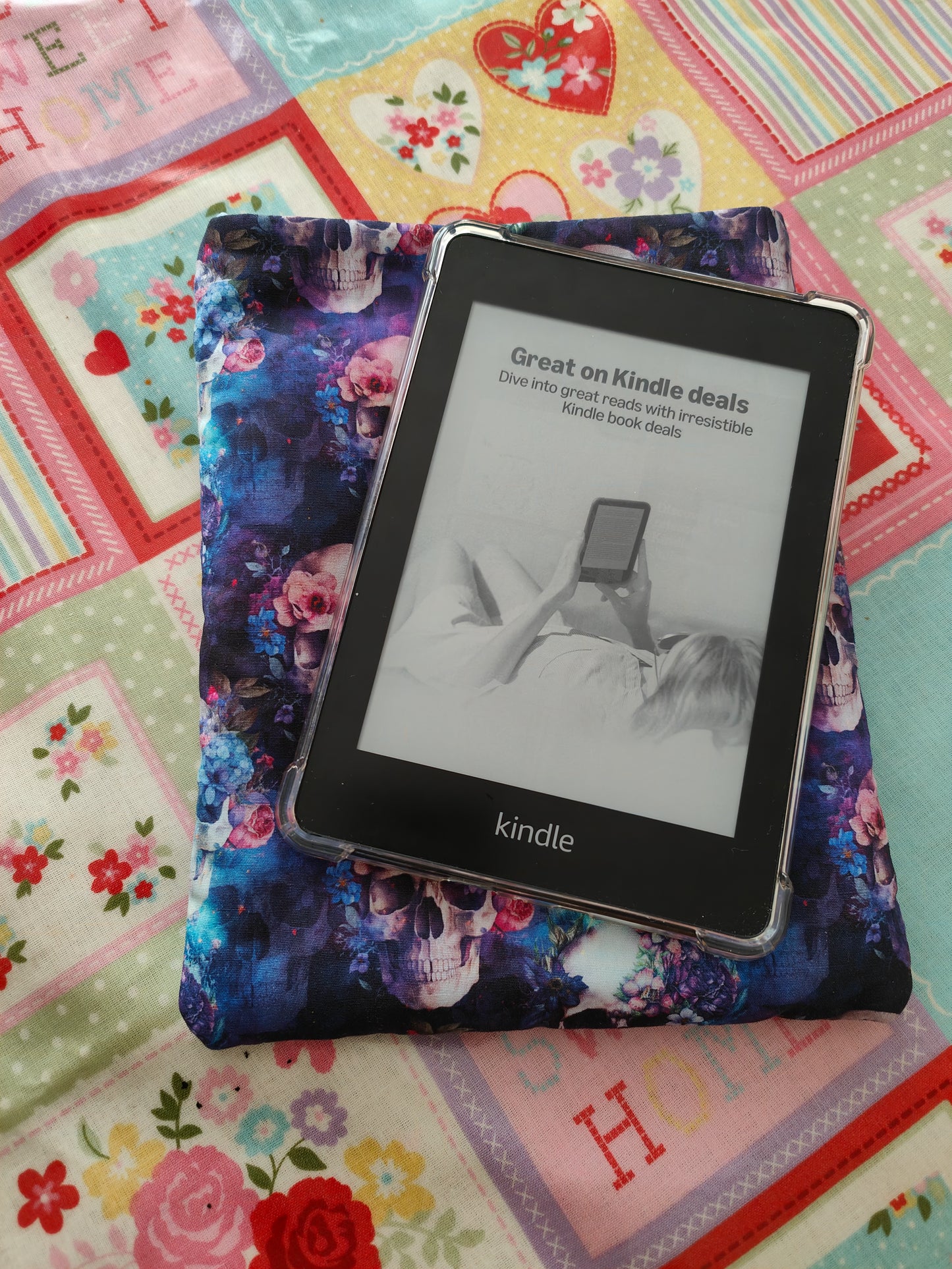 Skulls and Flowers Ereader Sleeve