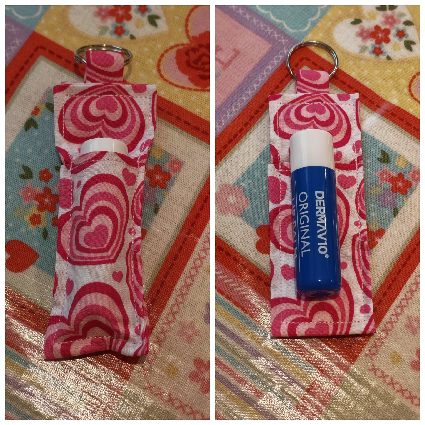Pink Swirl Heart Lipbalm Holder