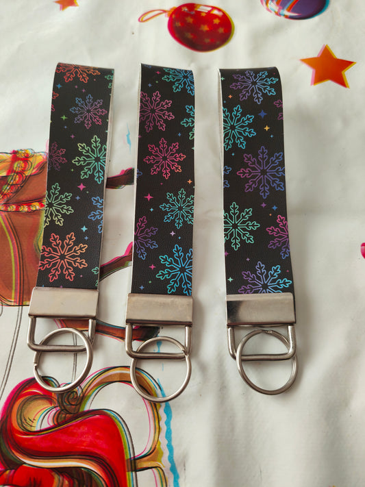Snowflake Vinyl Wristlet
