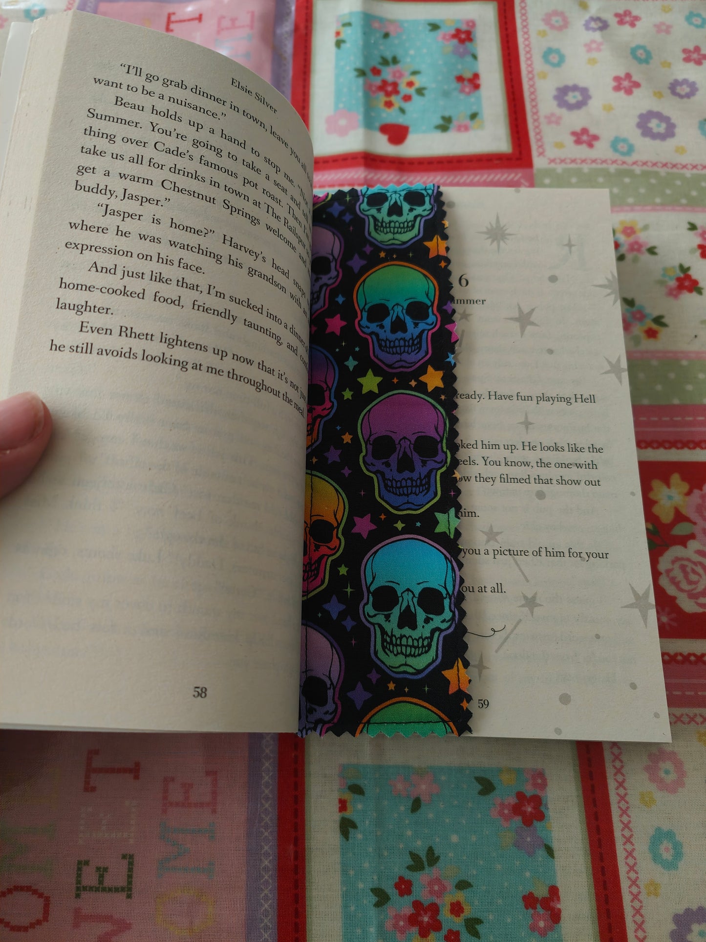 Rainbow Skulls Bookmark