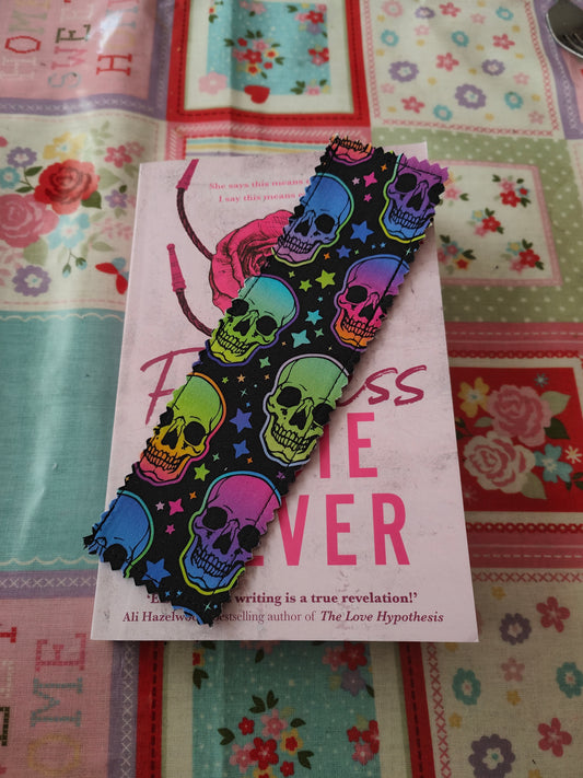 Rainbow Skulls Bookmark