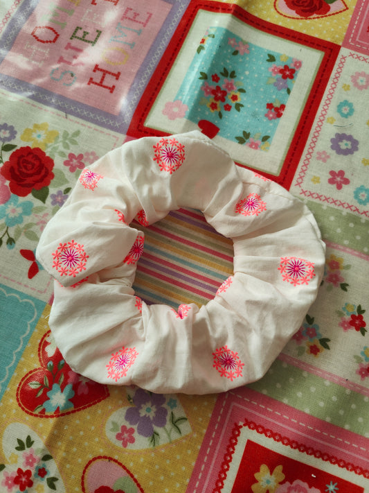 White and Pink Scrunchie