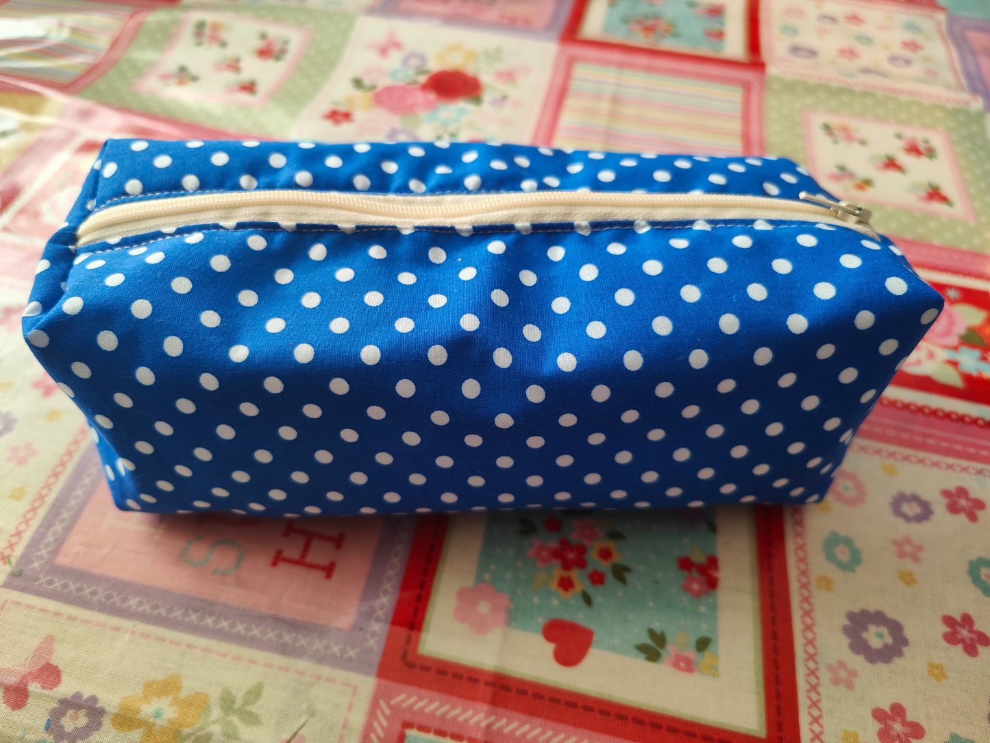Blue Dotty Pencil Case