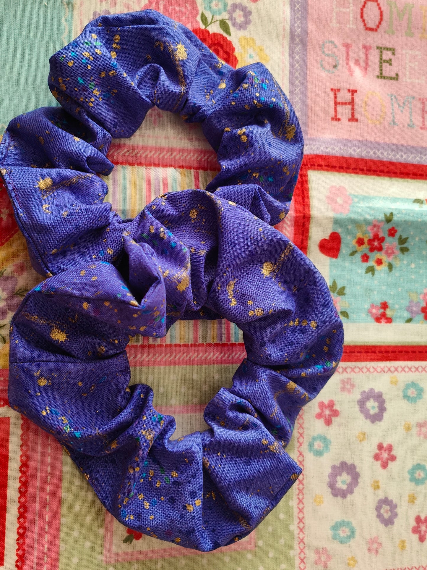 Purple and Gold Scrunchie