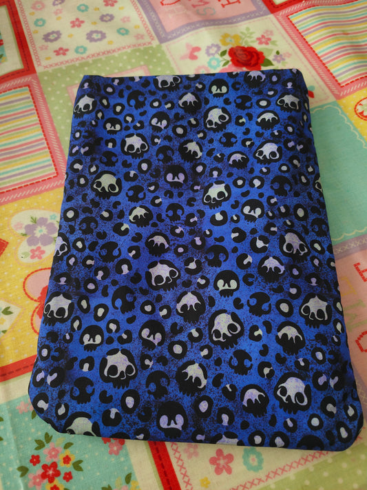 Blue Skull Leopard Book Sleeve