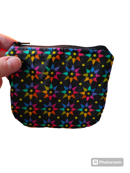 Rainbow Stars and Black Coin Purse