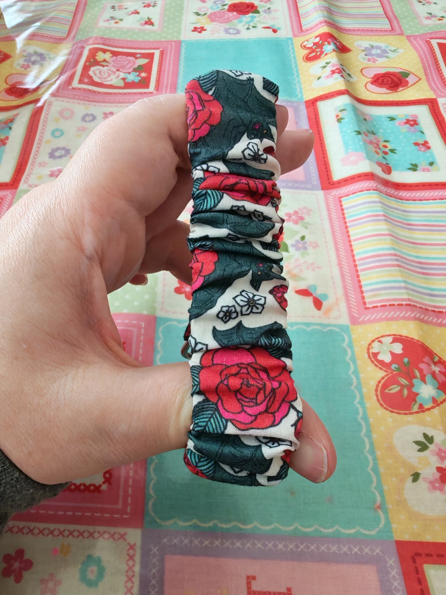 Rose and Bat Scrunchlet