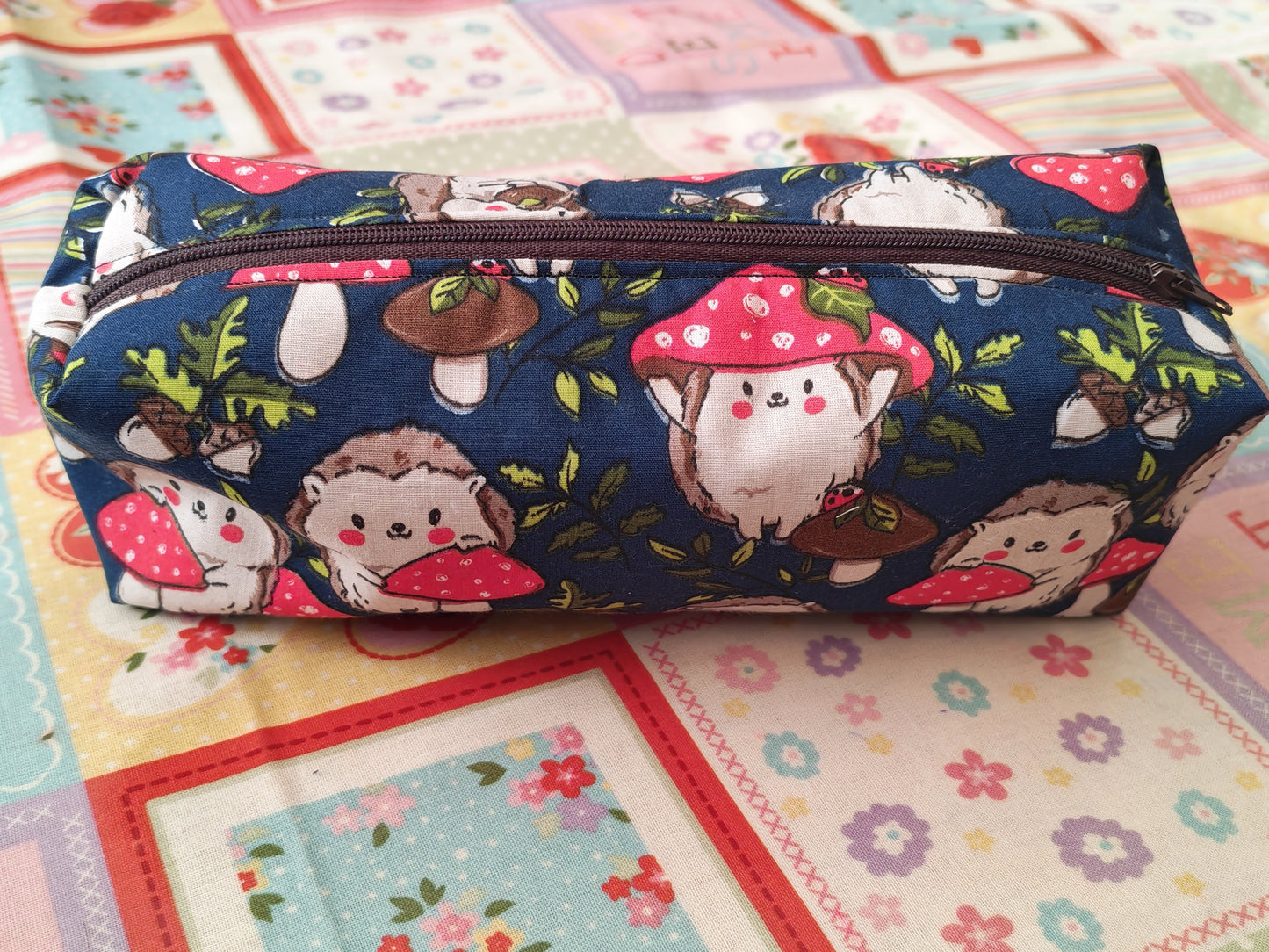 Hedgehog Mushrooms Pencil Case