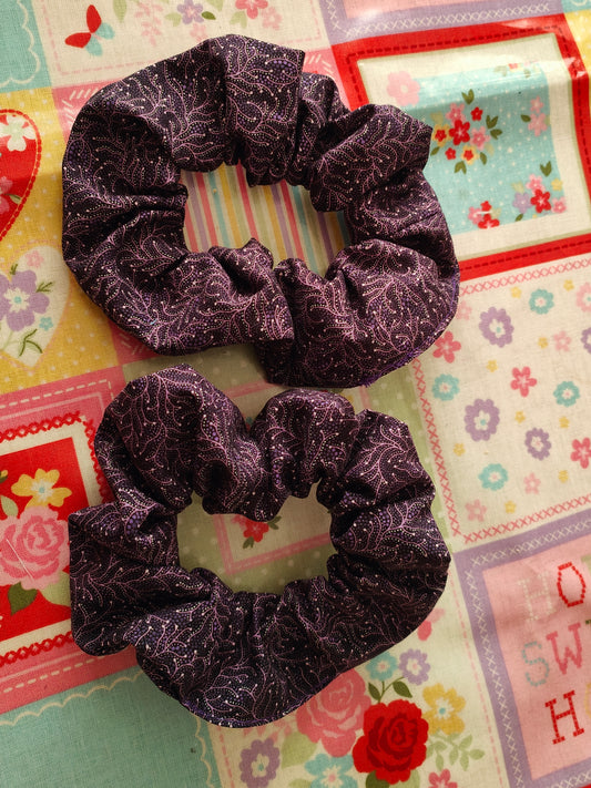 Dark Purple Print Scrunchie
