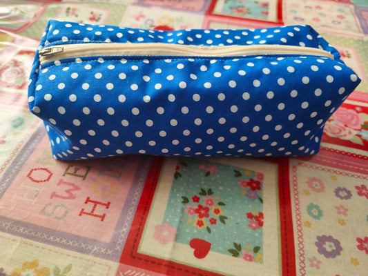 Blue Dotty Pencil Case