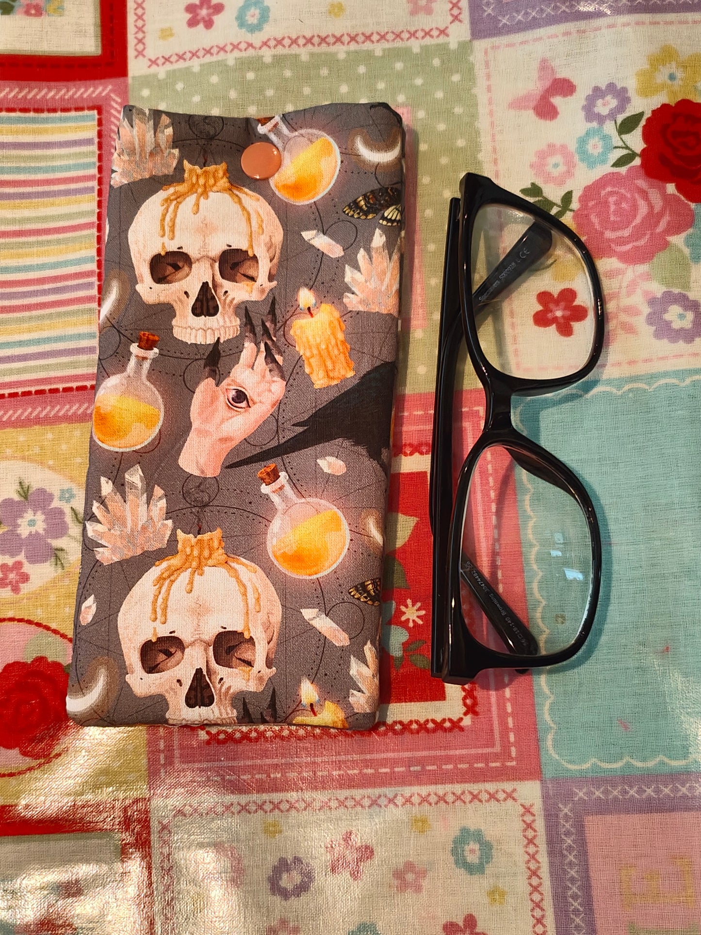 Skulls and Raven Glasses Case